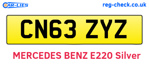 CN63ZYZ are the vehicle registration plates.