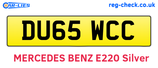 DU65WCC are the vehicle registration plates.