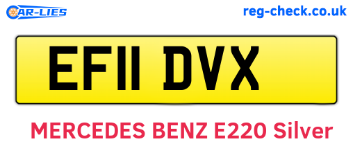 EF11DVX are the vehicle registration plates.