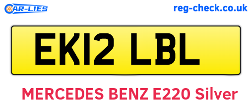 EK12LBL are the vehicle registration plates.