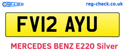 FV12AYU are the vehicle registration plates.