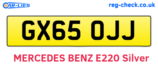GX65OJJ are the vehicle registration plates.