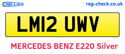 LM12UWV are the vehicle registration plates.