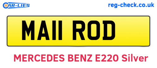MA11ROD are the vehicle registration plates.