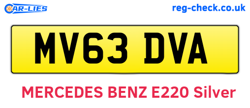 MV63DVA are the vehicle registration plates.