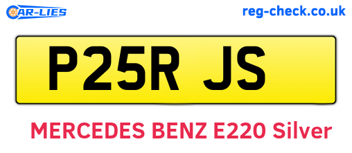 P25RJS are the vehicle registration plates.