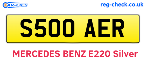S500AER are the vehicle registration plates.
