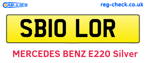 SB10LOR are the vehicle registration plates.