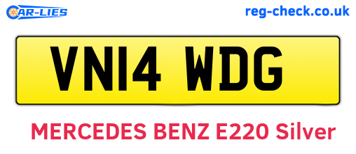 VN14WDG are the vehicle registration plates.