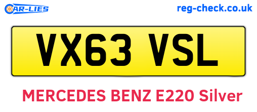 VX63VSL are the vehicle registration plates.