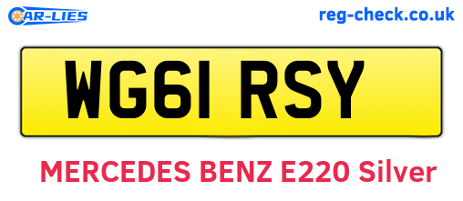 WG61RSY are the vehicle registration plates.