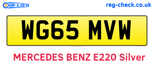 WG65MVW are the vehicle registration plates.