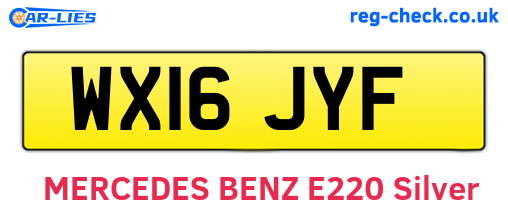 WX16JYF are the vehicle registration plates.
