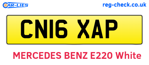 CN16XAP are the vehicle registration plates.