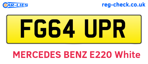FG64UPR are the vehicle registration plates.