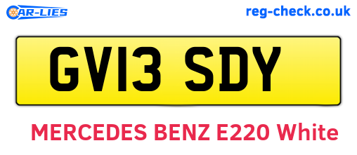 GV13SDY are the vehicle registration plates.