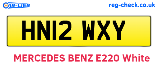 HN12WXY are the vehicle registration plates.