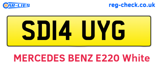 SD14UYG are the vehicle registration plates.