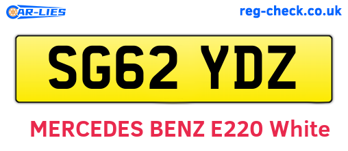 SG62YDZ are the vehicle registration plates.