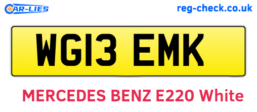 WG13EMK are the vehicle registration plates.