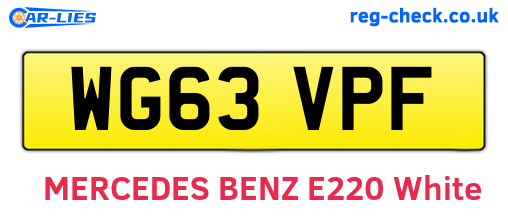 WG63VPF are the vehicle registration plates.