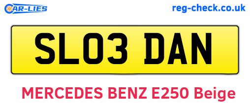 SL03DAN are the vehicle registration plates.