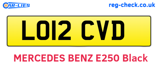 LO12CVD are the vehicle registration plates.