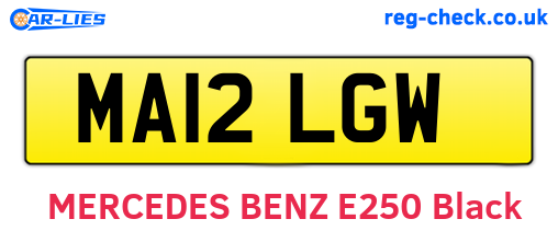 MA12LGW are the vehicle registration plates.