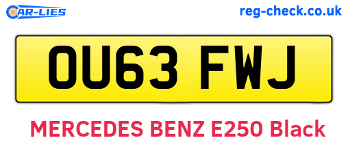 OU63FWJ are the vehicle registration plates.