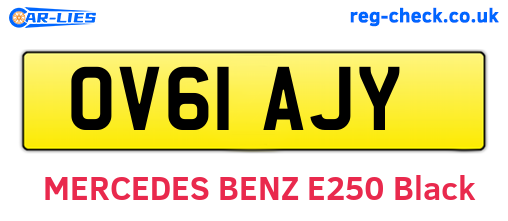 OV61AJY are the vehicle registration plates.