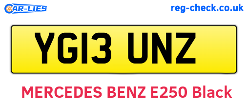 YG13UNZ are the vehicle registration plates.