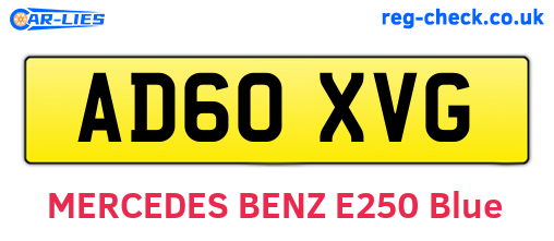 AD60XVG are the vehicle registration plates.
