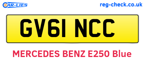 GV61NCC are the vehicle registration plates.
