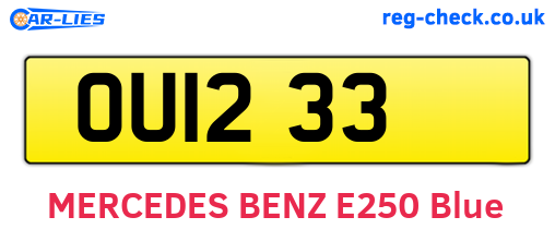 OUI233 are the vehicle registration plates.