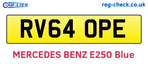 RV64OPE are the vehicle registration plates.