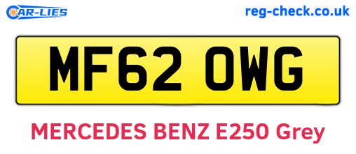 MF62OWG are the vehicle registration plates.