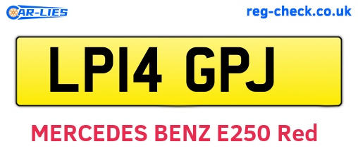 LP14GPJ are the vehicle registration plates.