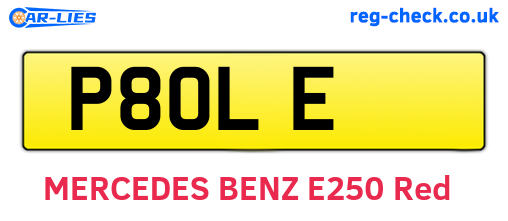 P8OLE are the vehicle registration plates.