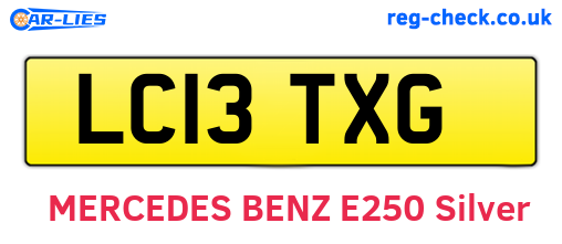 LC13TXG are the vehicle registration plates.