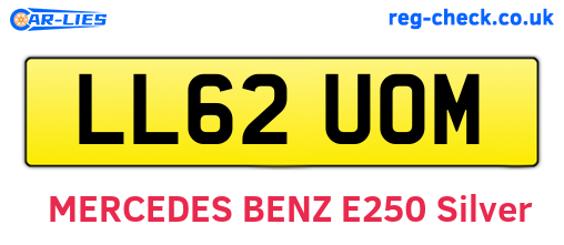 LL62UOM are the vehicle registration plates.