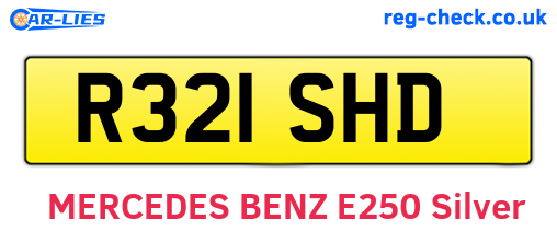 R321SHD are the vehicle registration plates.