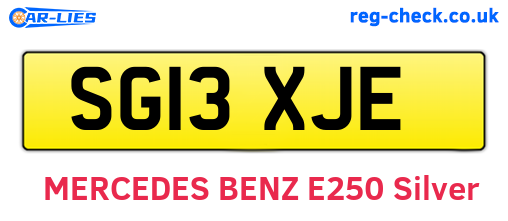 SG13XJE are the vehicle registration plates.