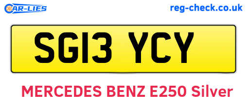 SG13YCY are the vehicle registration plates.