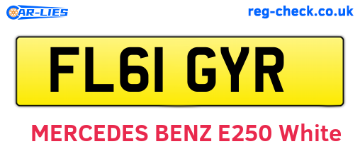 FL61GYR are the vehicle registration plates.