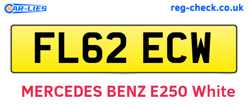 FL62ECW are the vehicle registration plates.