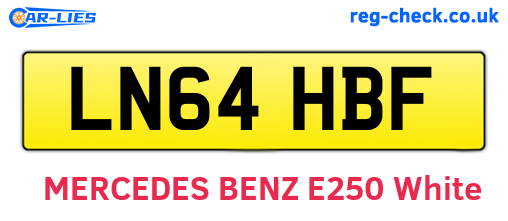 LN64HBF are the vehicle registration plates.
