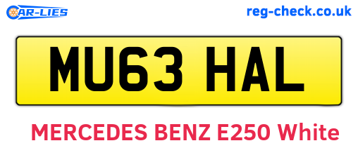 MU63HAL are the vehicle registration plates.
