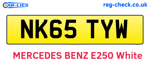 NK65TYW are the vehicle registration plates.