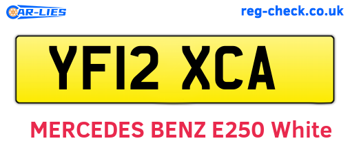 YF12XCA are the vehicle registration plates.