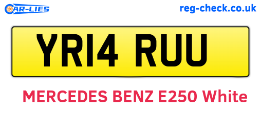 YR14RUU are the vehicle registration plates.